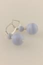 Blue Lace Agate Ball Earrings