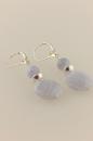 Blue Lace Agate Earrings with Sterling Silver Disks