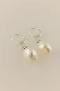 White Baroque Pearl Earrings with Aquamarine