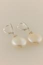 White Coin Pearl Earrings with Sterling Silver