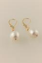 White Baroque Pearl Earrings with 14k Gold