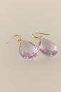 Amethyst Tear Drop Earrings in 14k Gold