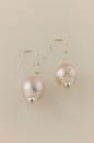 Pink Pearl Earrings with Silver Caps