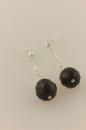Dangling Onyx Balls with Frosted Sterling Silver