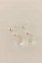 Crystal Teardrop Earrings with Frosted Silver