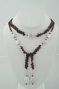 Garnet and Silver Ace Necklace with Garnet and Silver Harmony Wrapp