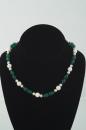 Green Onyx and White Pearl Necklace