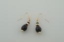 Onyx Teardrop Earrings with 14k Gold