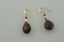 Garnet Teardrop Earrings with 14k Gold