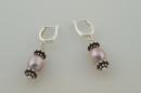 Pink Pearl Earrings with Bali Silver