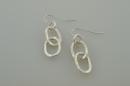 Double Link Hammered Oval Earrings