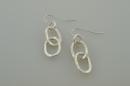 Double Link Hammered Oval Earrings