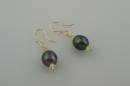 Black Pearl Drop Earrings with Pranite