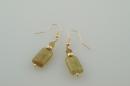 Green Garnet Earrings with 14k Gold