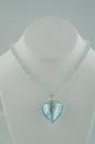 Aquamarine Necklace with Aquamarine Murano Heart 