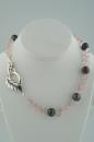 Rose Quartz and Black Pearl Necklace