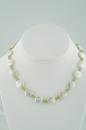 White Coin Pearl and Peridot Necklace