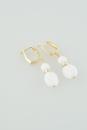 White Jade Earrings with Gold