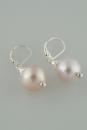 Pink Pearl and Silver Earrings