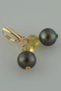 Lemon Onion and Black Pearl Earrings