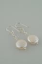 White Coin Pearl Dangle Earrings