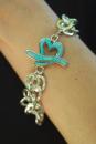 Thai Silver Bracelet with Turquoise Toggle Clasp