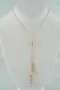 Gold Bolo in Pink Pearl and Pink Tourmaline 