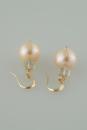 Peach Pearl and Green Amethyst Earrings