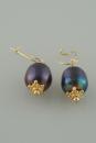Gold and Black Pearl Earrings