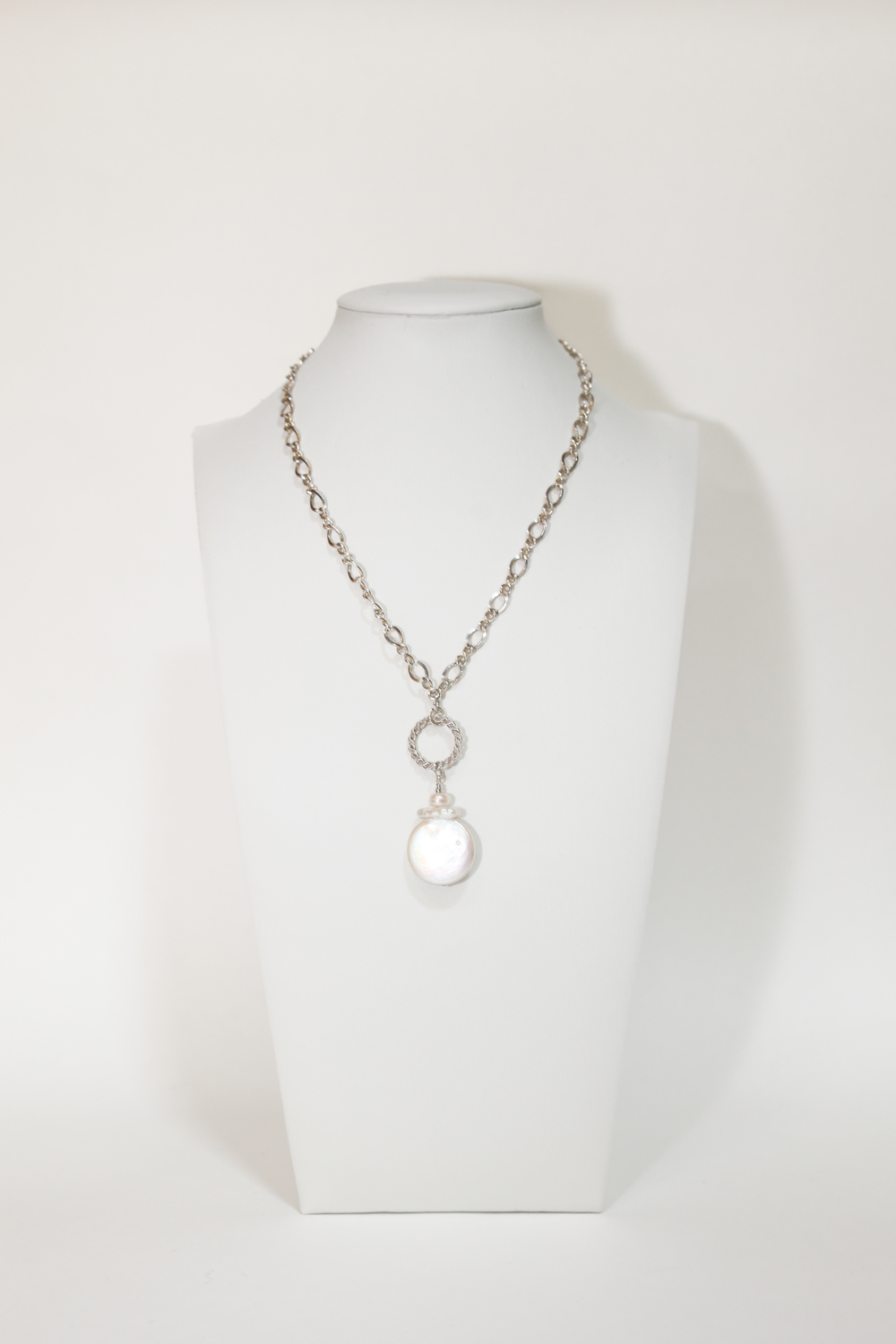 White Coin Pearl Dangle