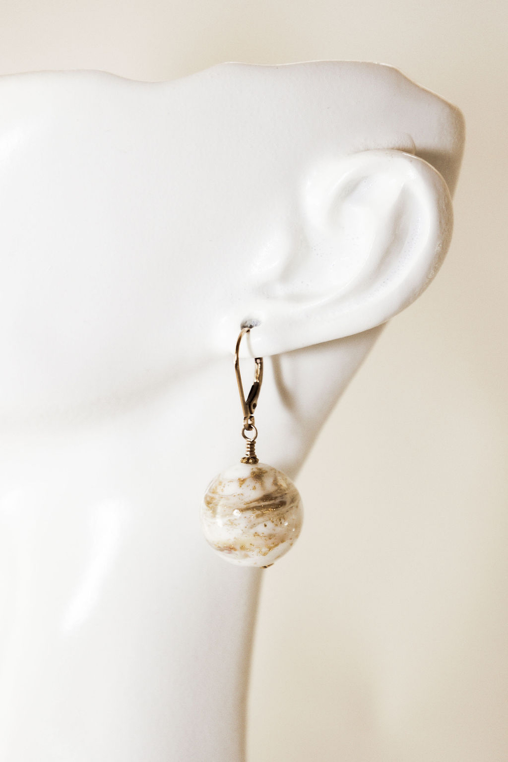 White and Gold Murano Balls