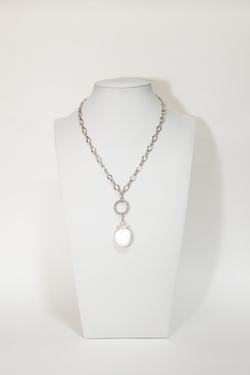 White Coin Pearl Dangle