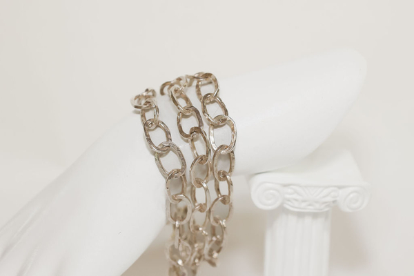 Triple Strand of Hammered Ovals