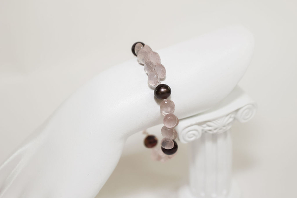 Rose Quartz and Black Pearl