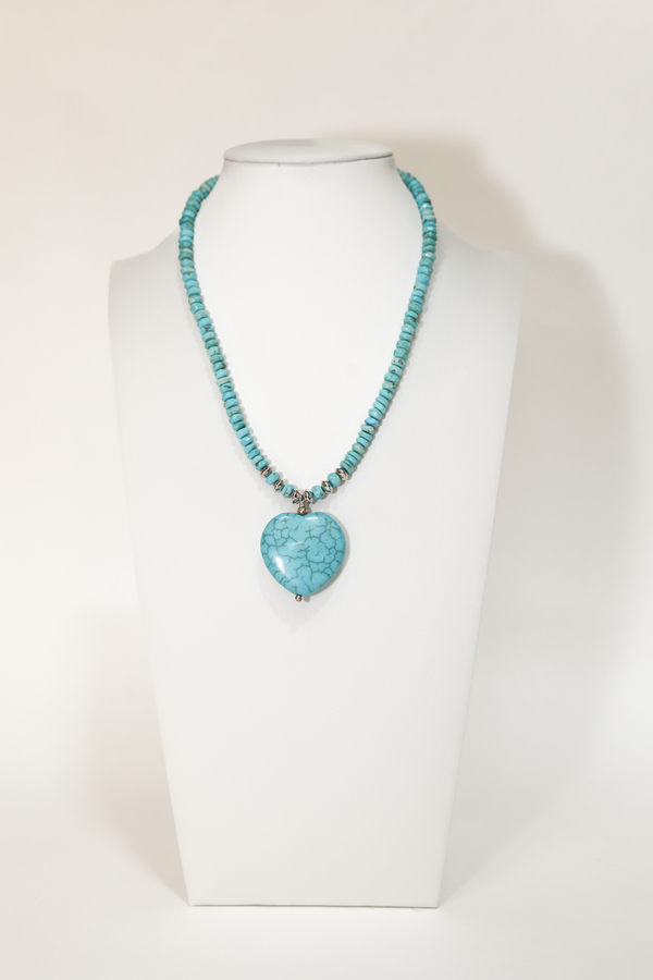 Turquoise Heart on a Turquoise Chain