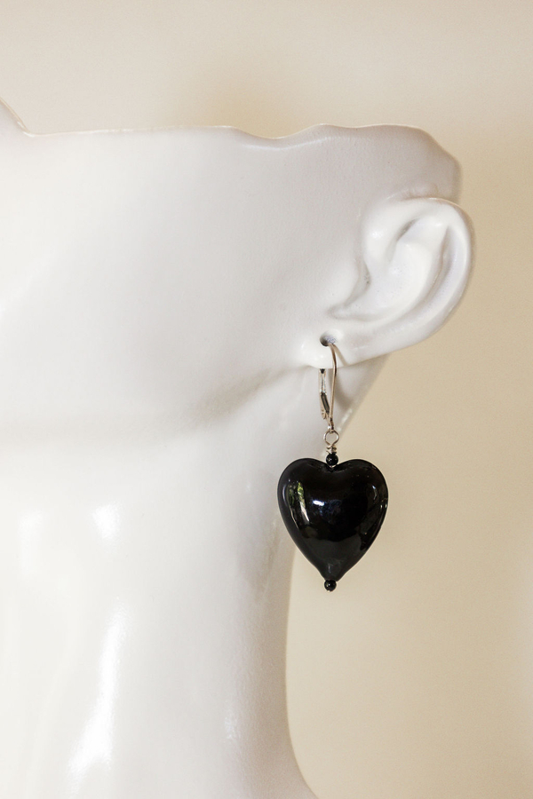 Black Murano Heart