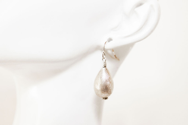 Brushed Silver Teardrop